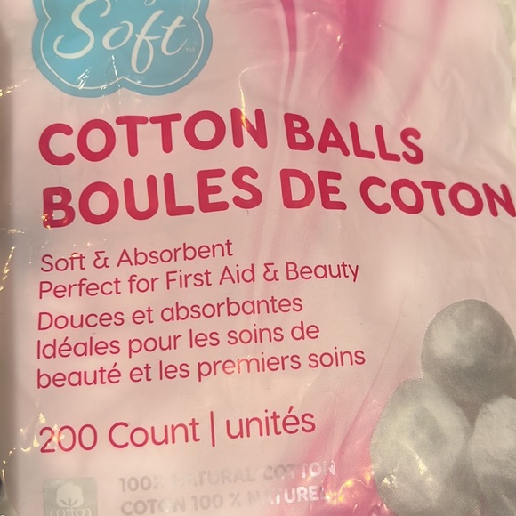 Simply Soft cotton balls (200)counts.100%natural cotton ,soft and absorbent - Picture 3 of 3